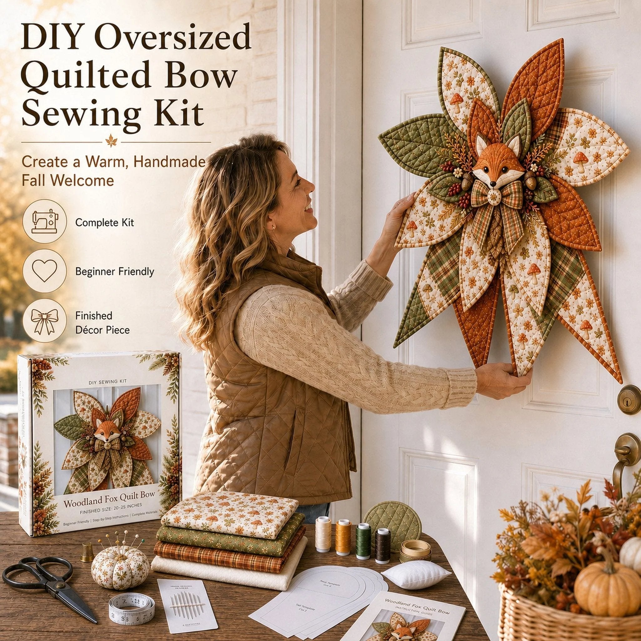 DIY Quilted Animal Door Hanging Sewing Kit