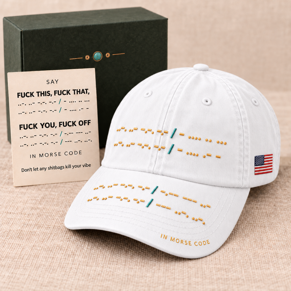 Secret Attitude Morse Code Cap