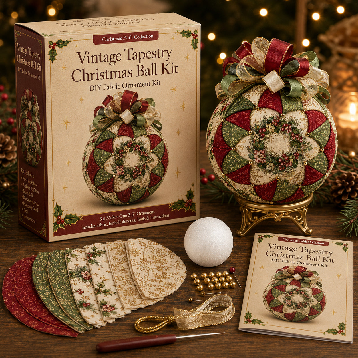 DIY Christmas Patchwork Ornament Kit