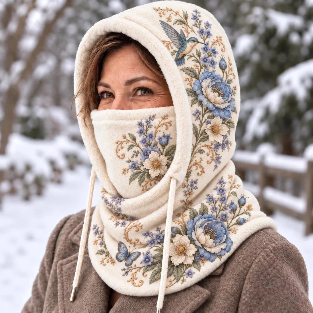 Women’s Floral 3-in-1 Winter Hood