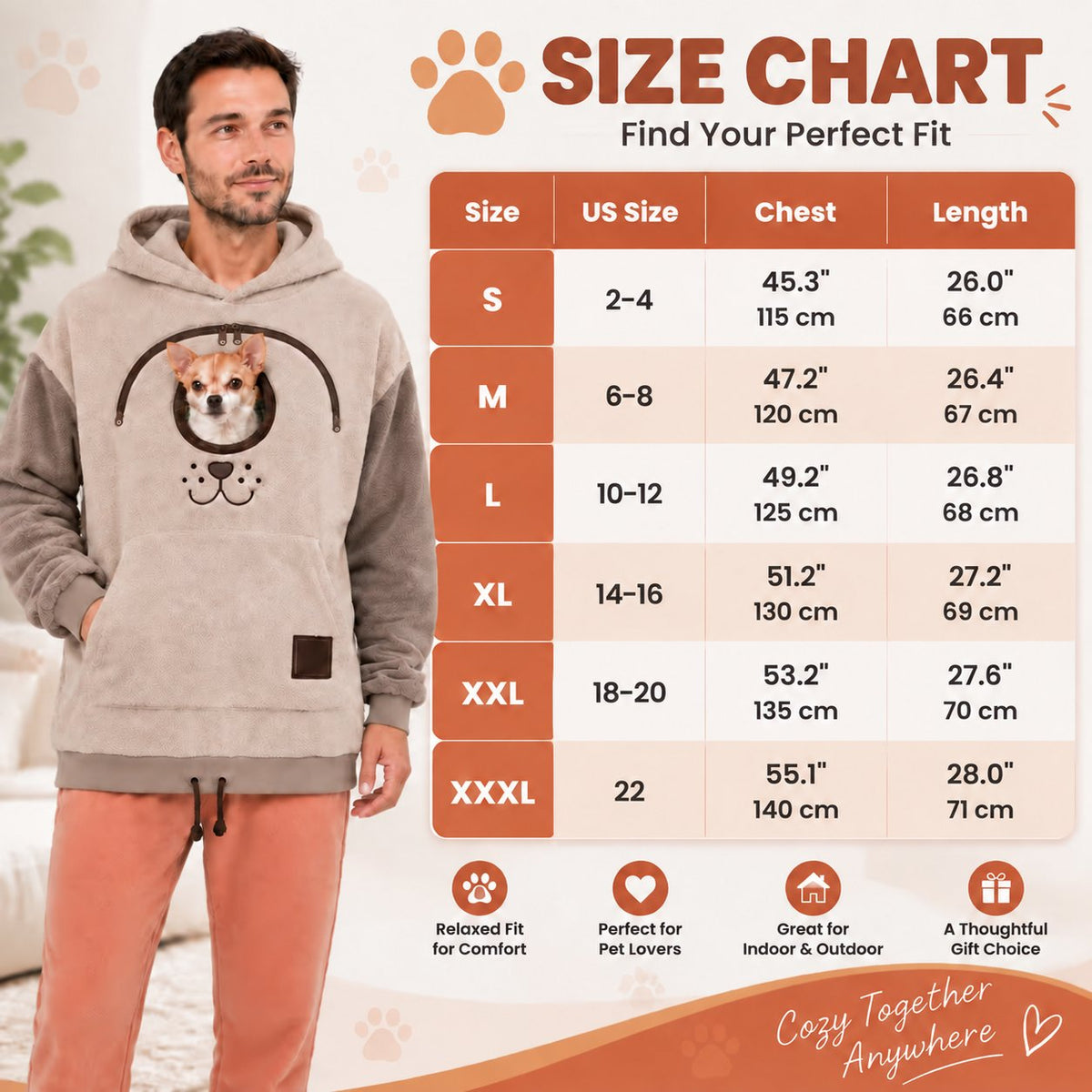 Cozy Pet Carrier Hoodie — Built-In Pouch for Cats & Small Dogs