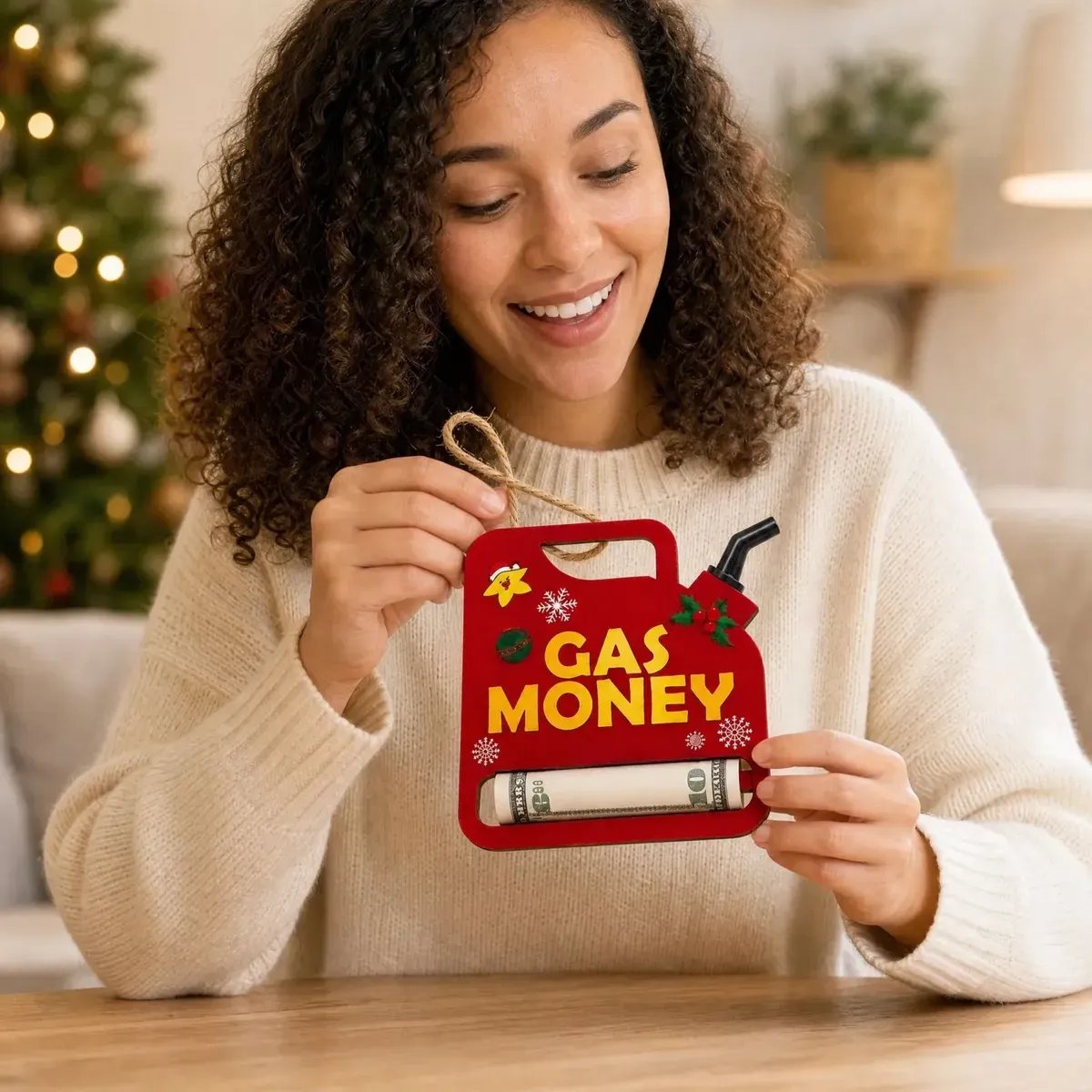 Christmas Gas Money Wooden Money Holder Set