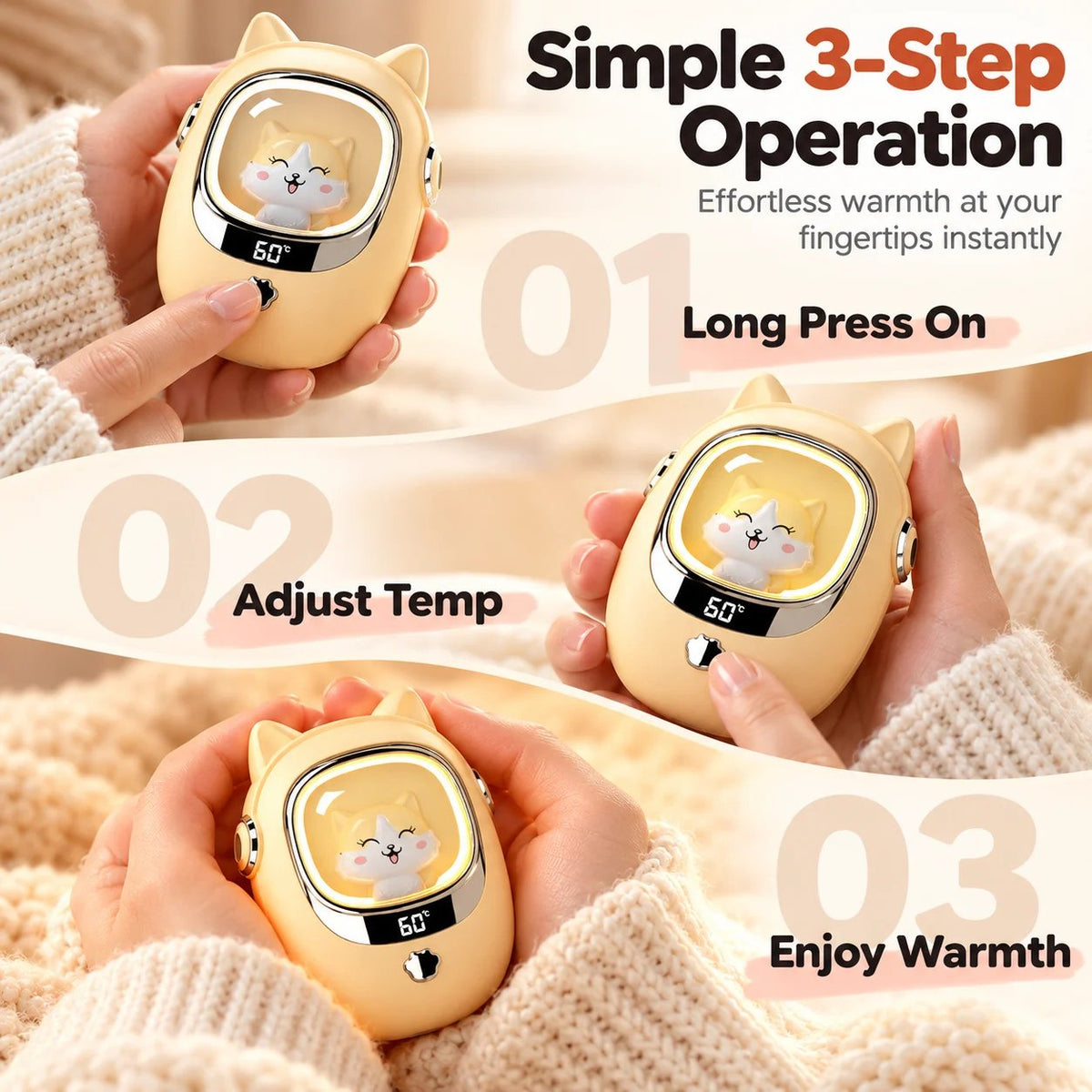 Cute Cat Mini Portable Hand Warmer