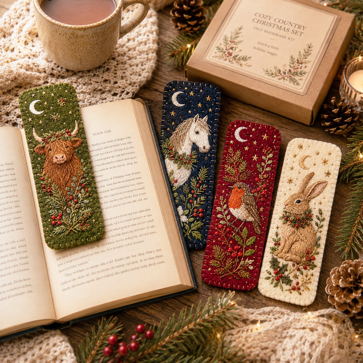 DIY Felt Embroidery Bookmark Kit