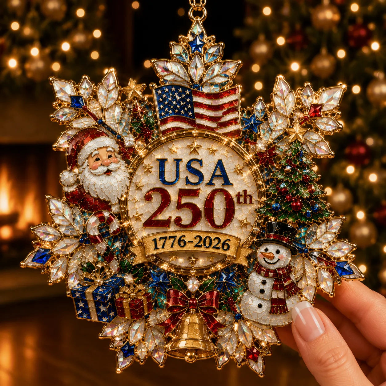 Snowflake Christmas tree ornament