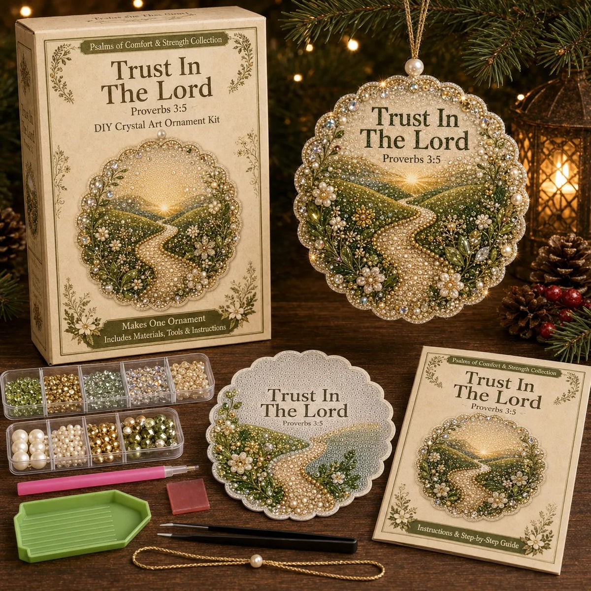 Beginner-Friendly Scripture Pearl Diamond Art Ornament DIY Kit