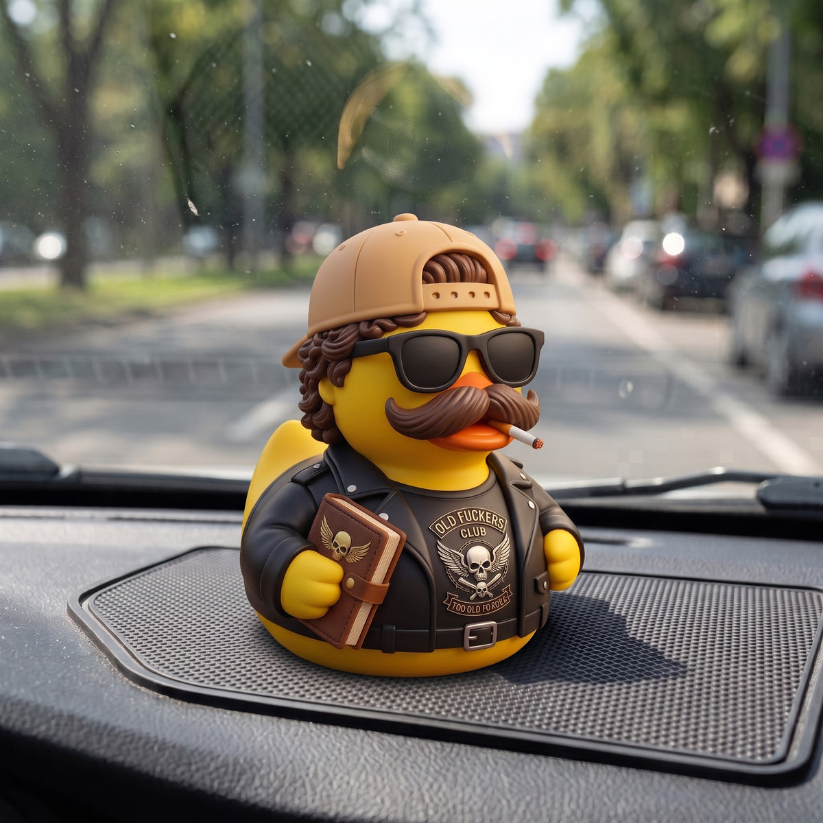 "Old F**kers Club" Biker Duck Figurine