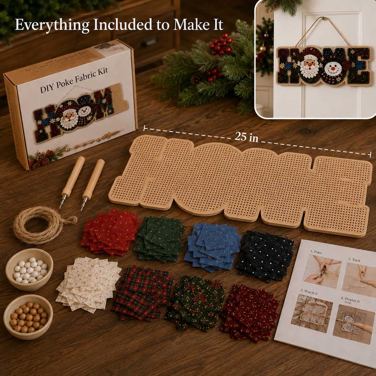 DIY Fabric Poke Art Home Sign Kit