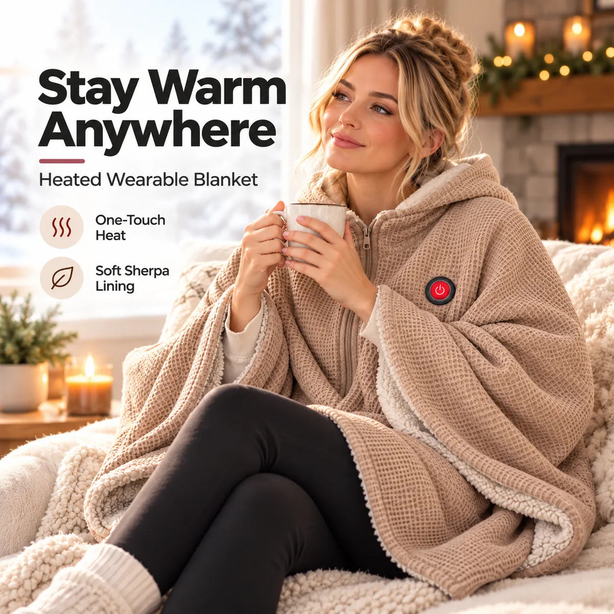 Wearable Heated Blanket Shawl