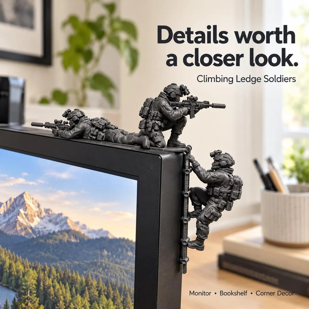 Climbing Special Ops Soldiers Tactical Soldier Monitor Decor