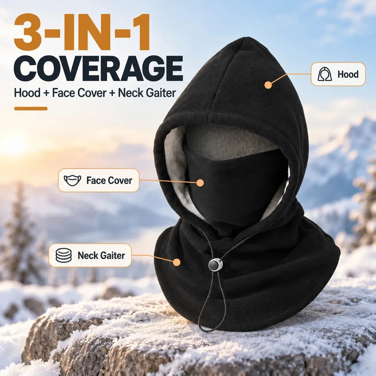 Winter Fleece Hood – 3-in-1 Warmth for Head, Face & Neck