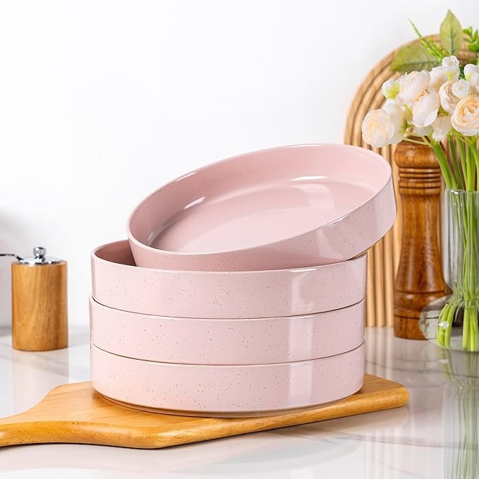White Speckled Stoneware Pasta Bowl Set