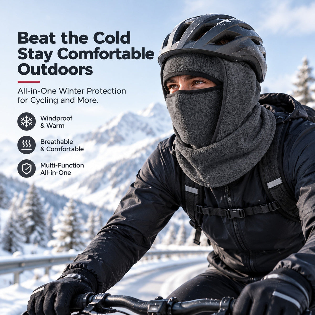 Winter All-In-One Scarf Ear Cover Warm Balaclava
