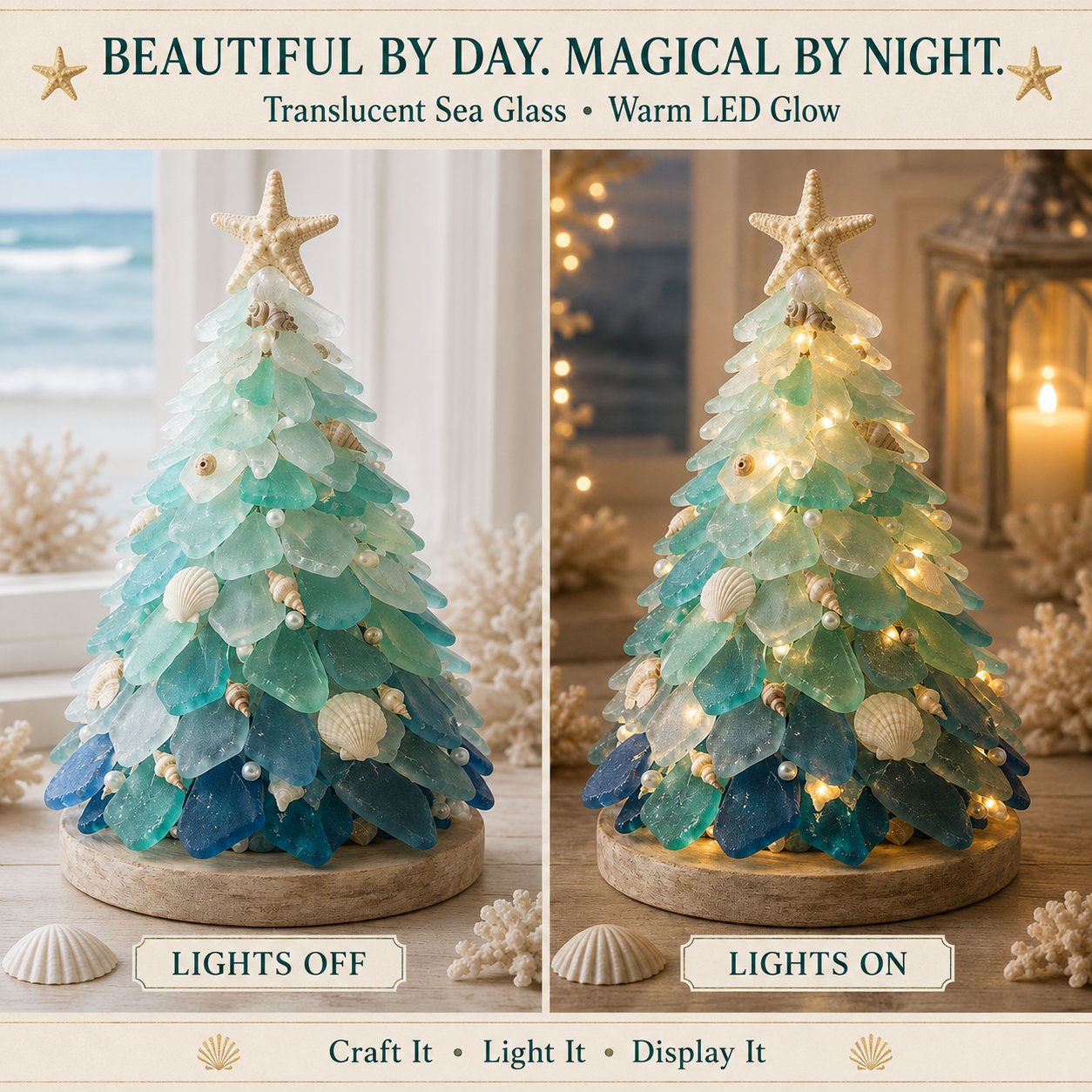 Beginner-Friendly DIY 3D Lighted Sea Glass-Style Art Kit Collection