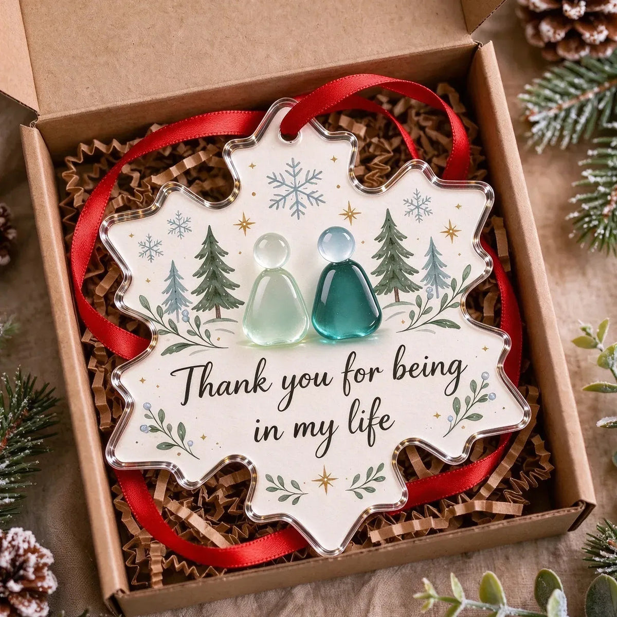 Handcrafted Snowflake Sea Glass Keepsake Ornament
