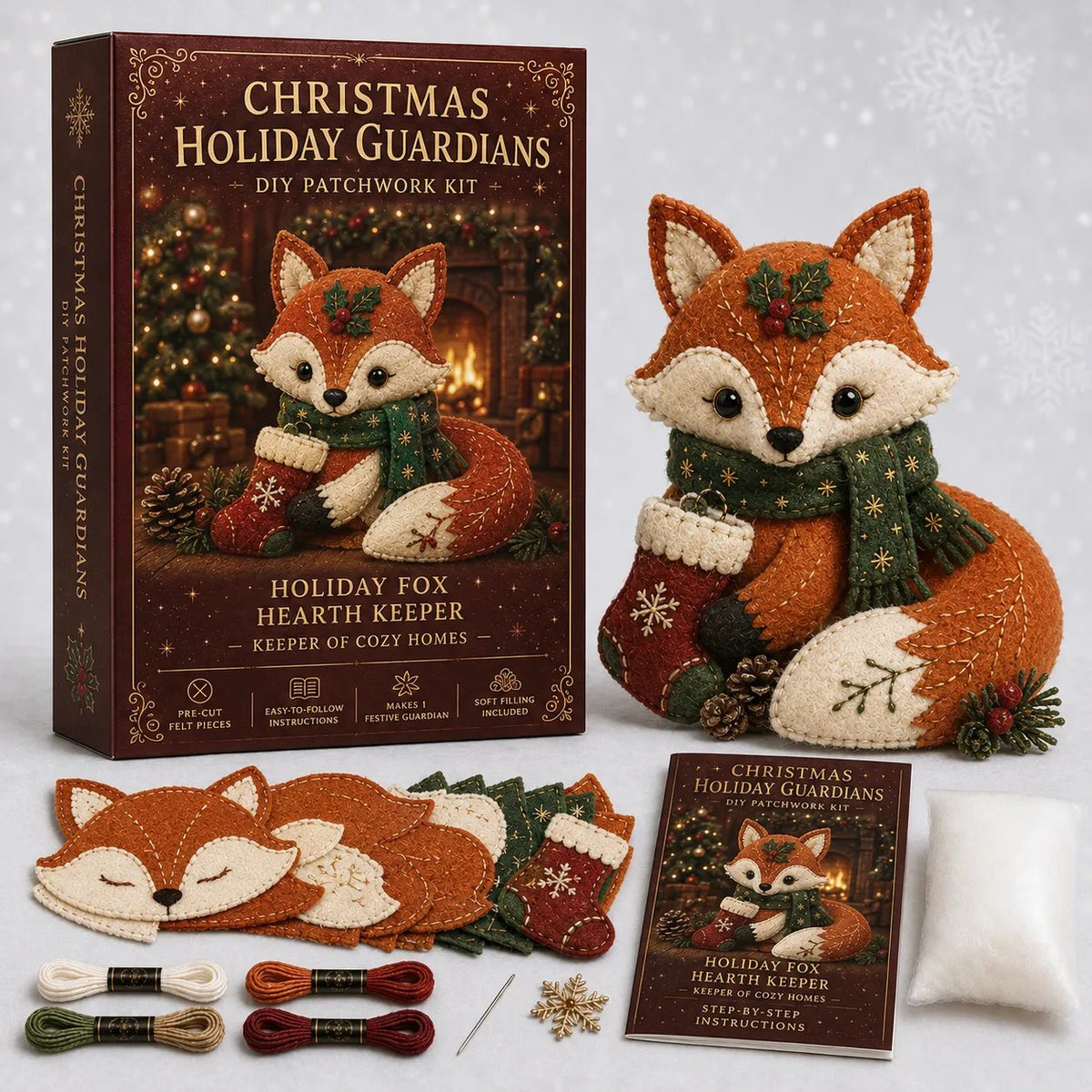 Beginner-Friendly Christmas Holiday Guardian Felt Patchwork Kit Collection