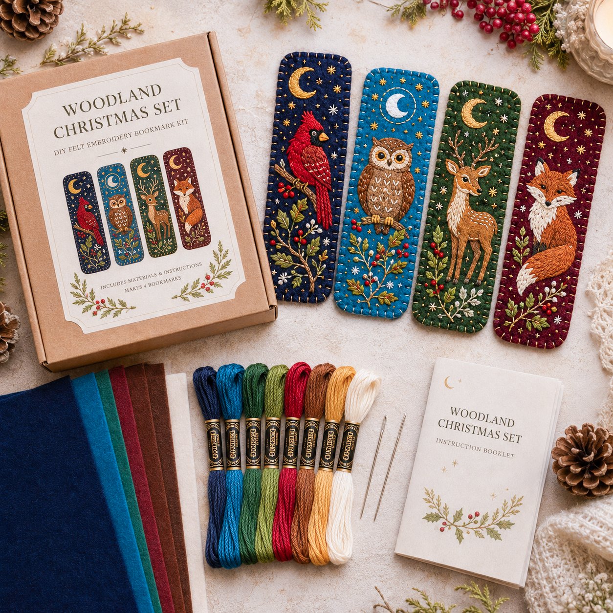 DIY Felt Embroidery Bookmark Kit
