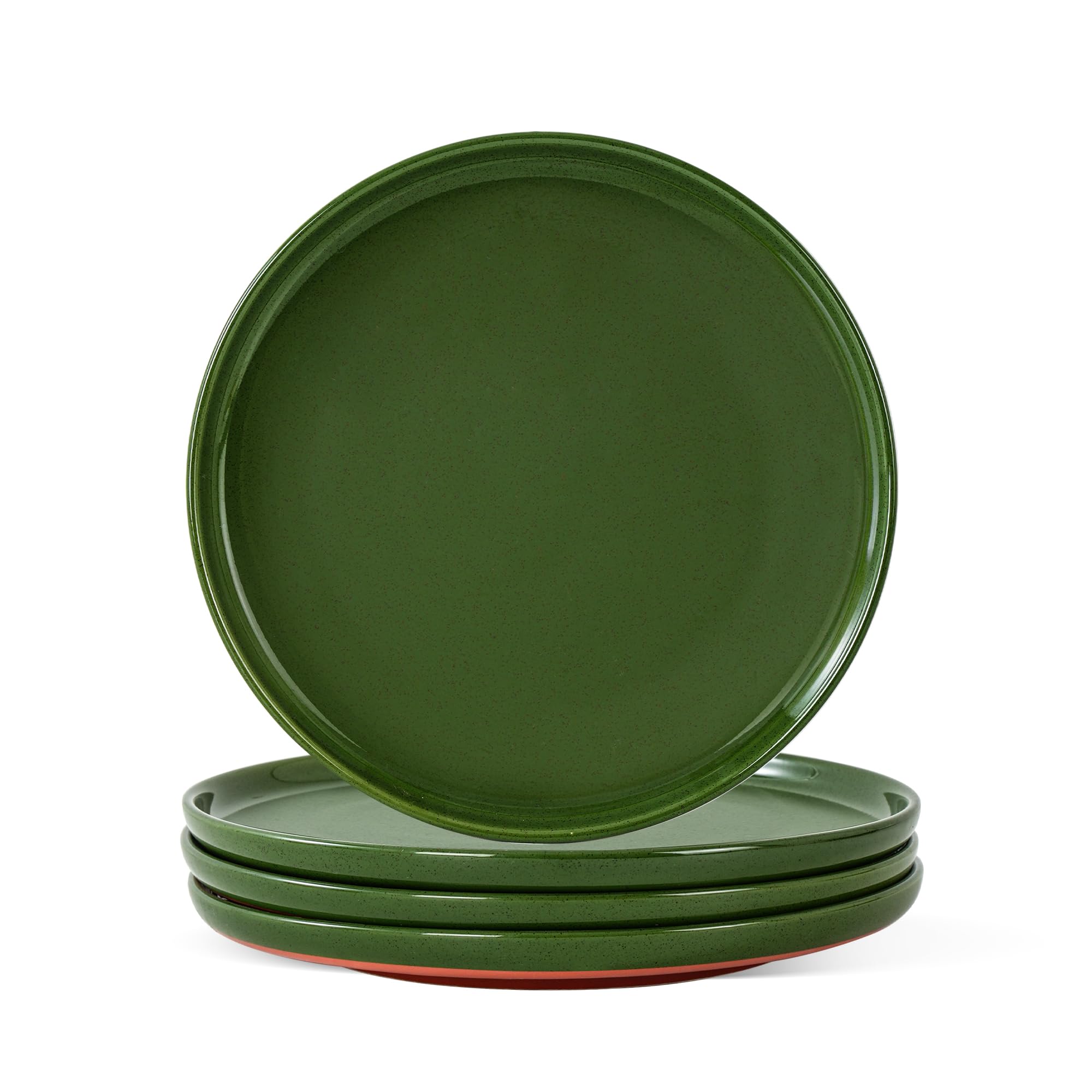 8" Ceramic Salad Plates Set of 4 – Elegant Green Stoneware