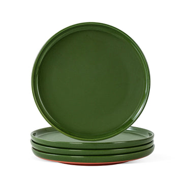 8" Ceramic Salad Plates Set of 4 – Elegant Green Stoneware