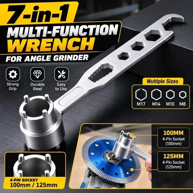 4-Prong Multifunctional Angle Grinder Wrench