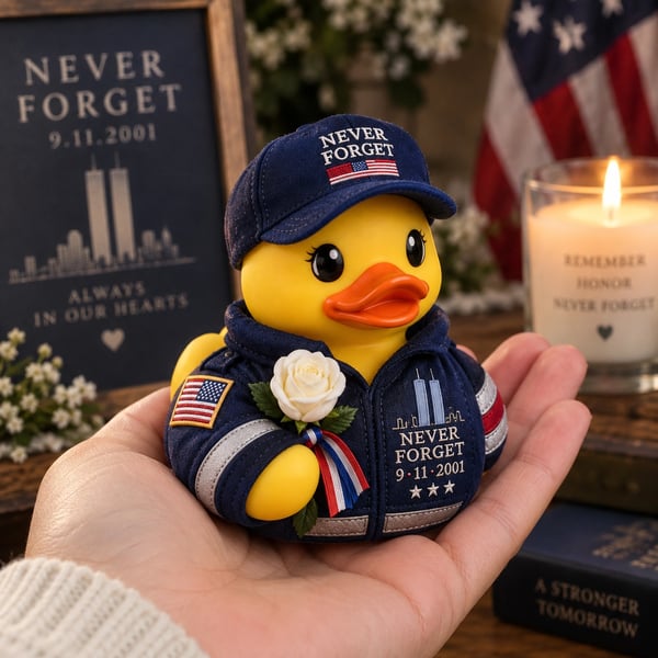 “Never Forget 9/11” Forever in Our Hearts Memorial Duck