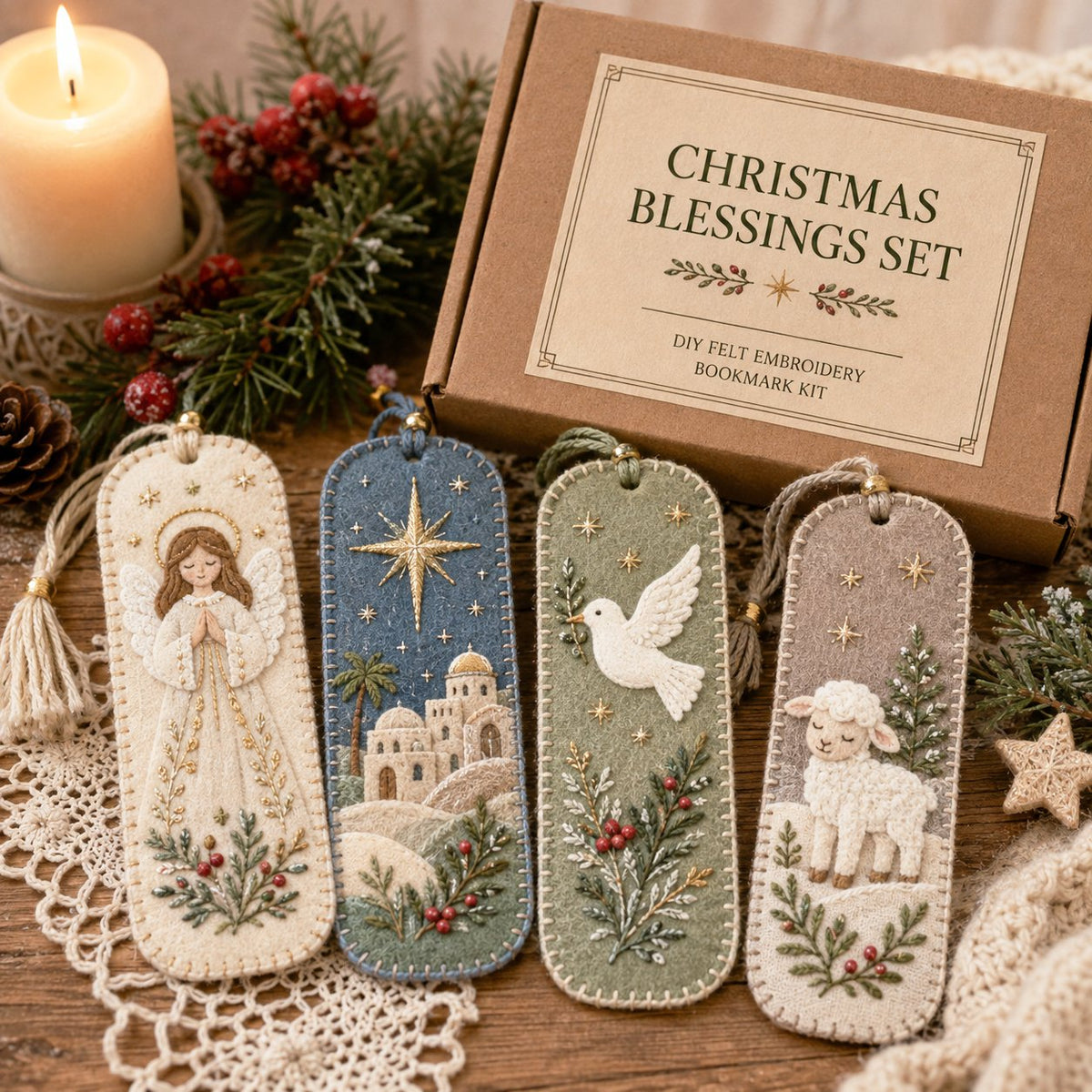 DIY Felt Embroidery Bookmark Kit