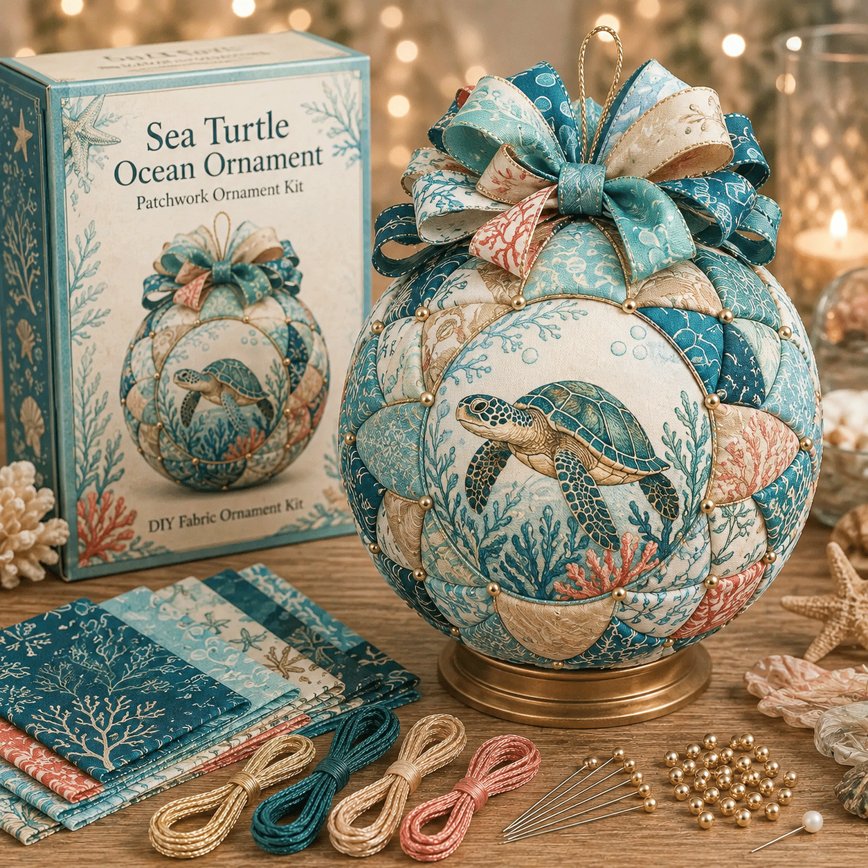 Beginner-Friendly DIY Ocean Treasures Patchwork Ornament Kit Collection