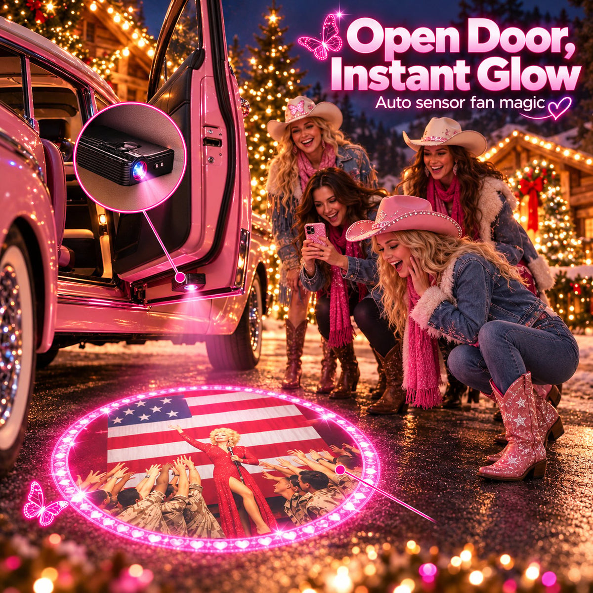 Car Door Welcome Shadow Light | Glow With Your Favorite Country Star