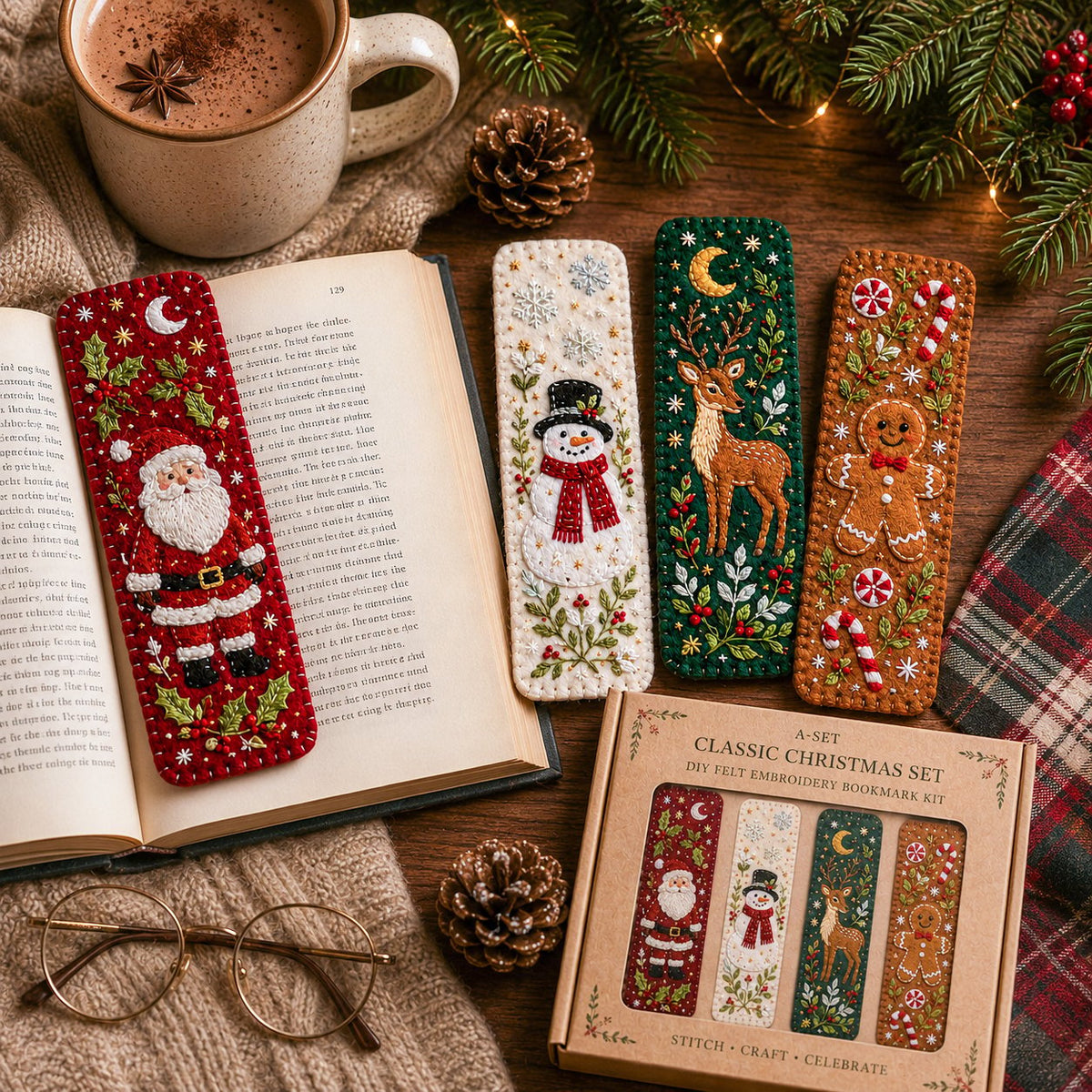 DIY Felt Embroidery Bookmark Kit