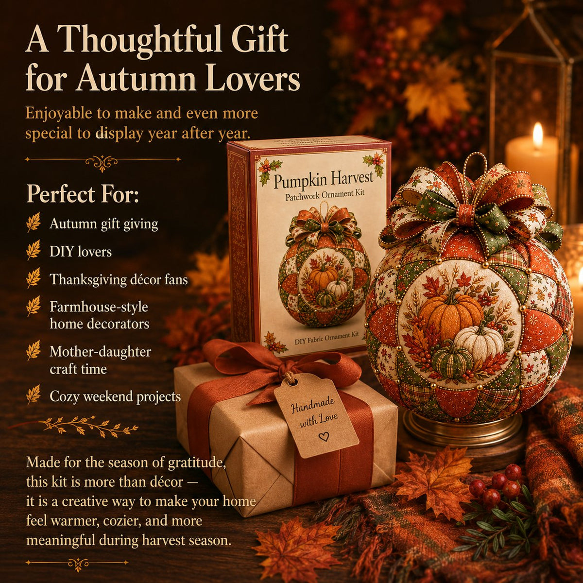 Autumn Thanksgiving Classics Patchwork Ornament DIY Kit