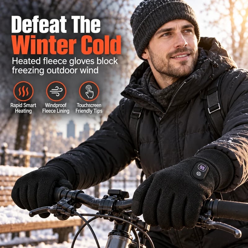 Electric Heated Gloves — Touchscreen & 5-Level Heat Control
