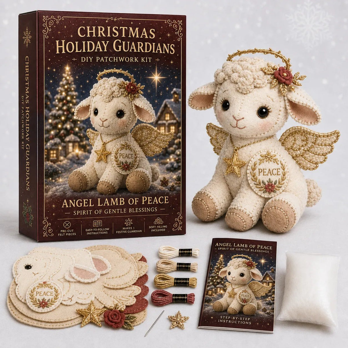 Beginner-Friendly Christmas Holiday Guardian Felt Patchwork Kit Collection