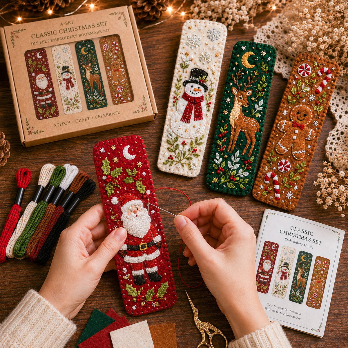 DIY Felt Embroidery Bookmark Kit
