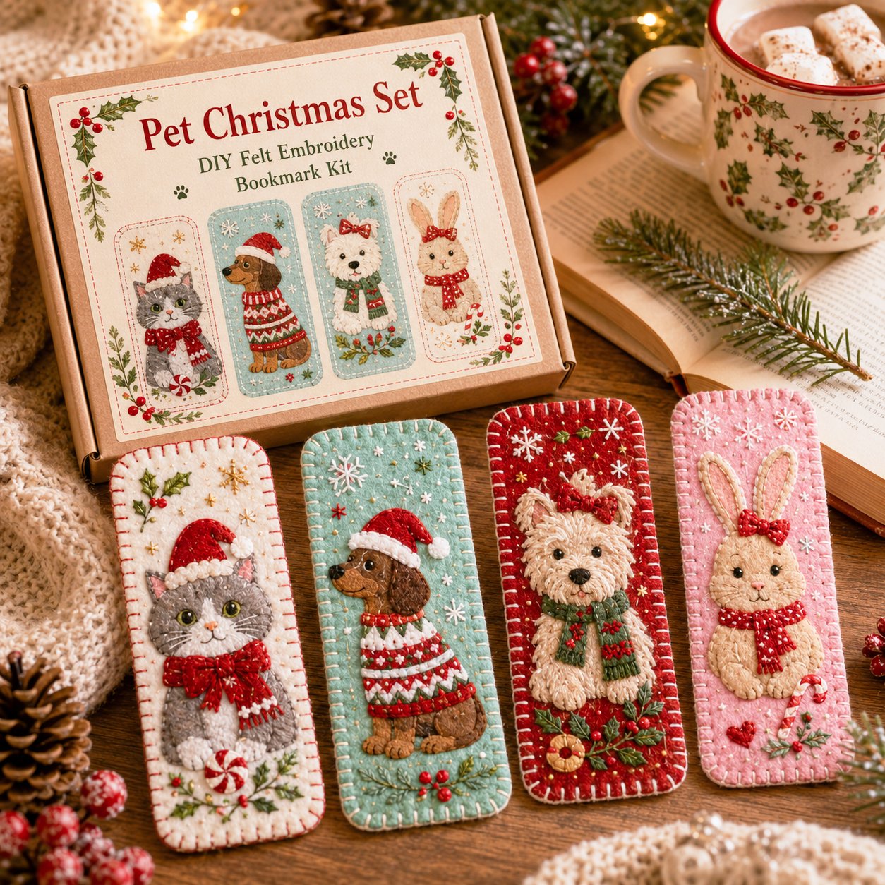 DIY Felt Embroidery Bookmark Kit