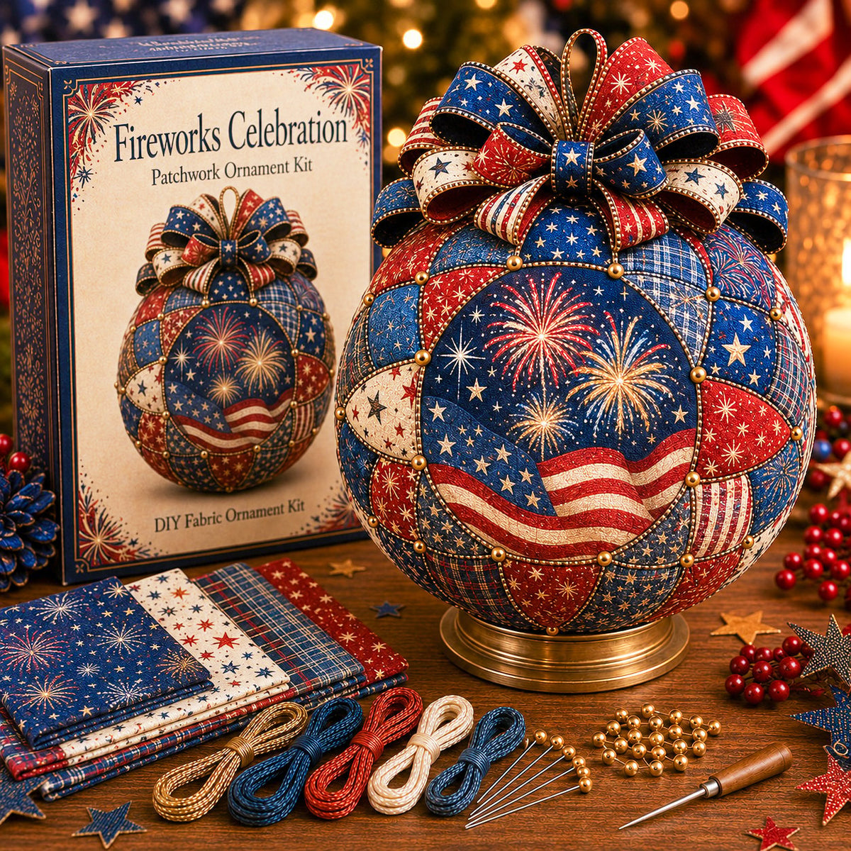 Patriotic & Military Tribute Patchwork Ornament DIY Kit