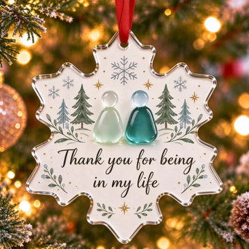 Handcrafted Snowflake Sea Glass Keepsake Ornament
