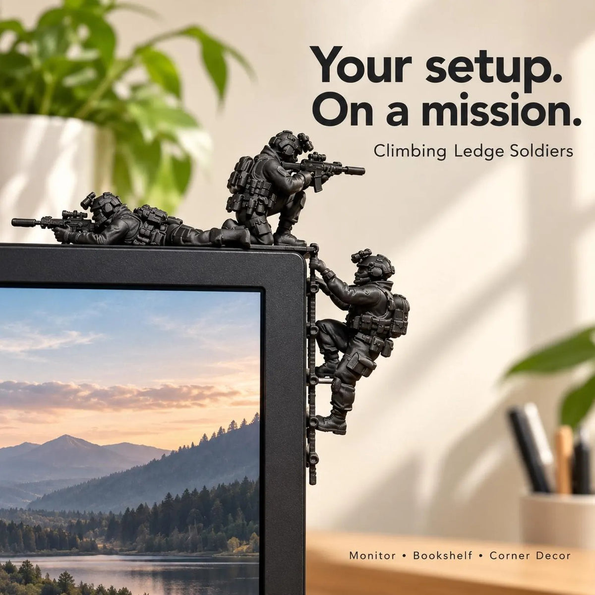 Climbing Special Ops Soldiers Tactical Soldier Monitor Decor
