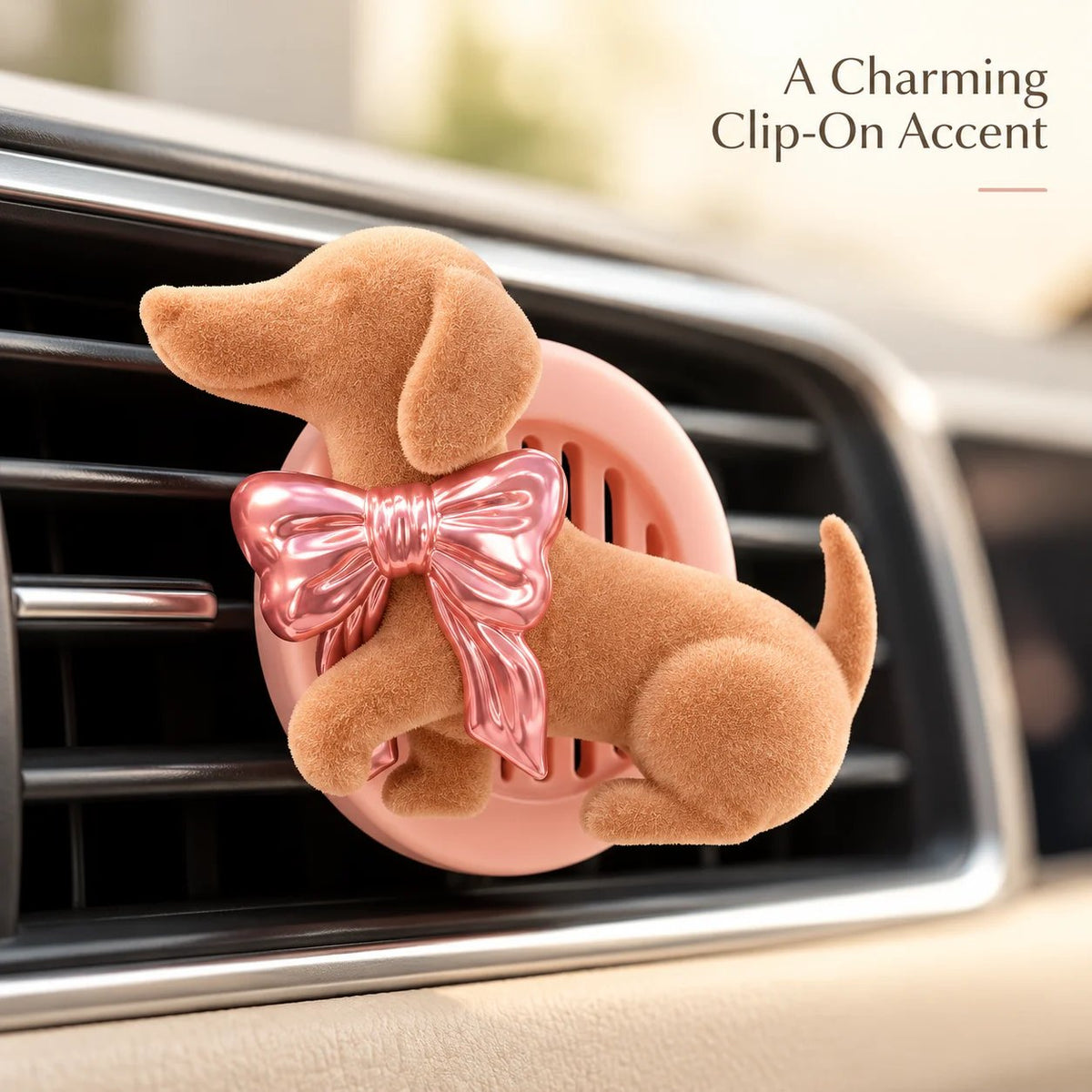 Velvet Dachshund Car Fragrance Clip