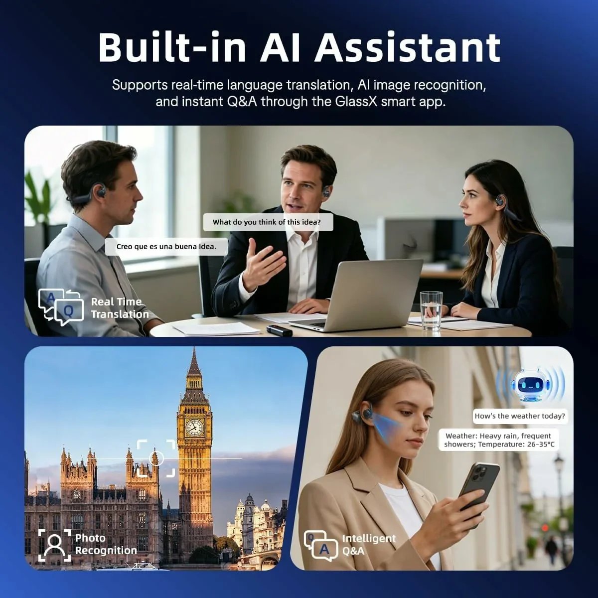 AI Camera Open-Ear Headphones