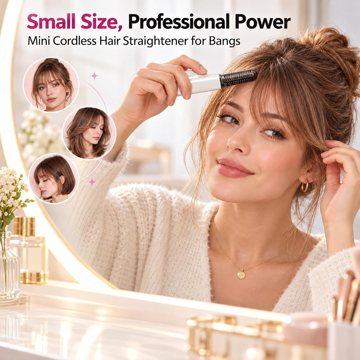 Portable Cordless Mini Hair Straightener Comb