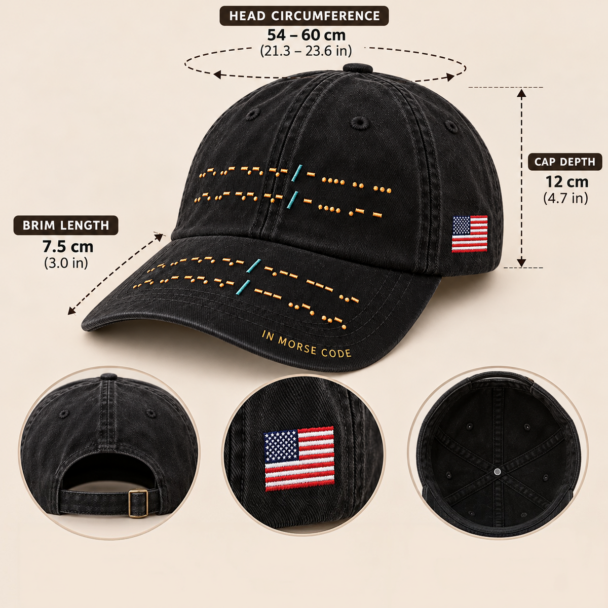 Secret Attitude Morse Code Cap