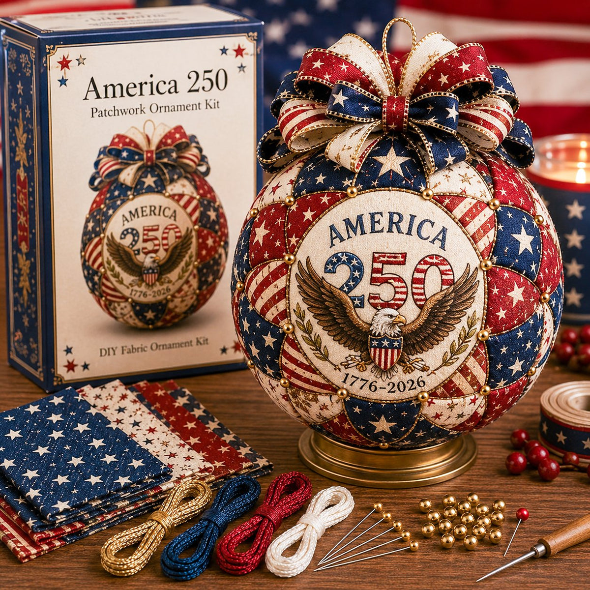 Patriotic & Military Tribute Patchwork Ornament DIY Kit