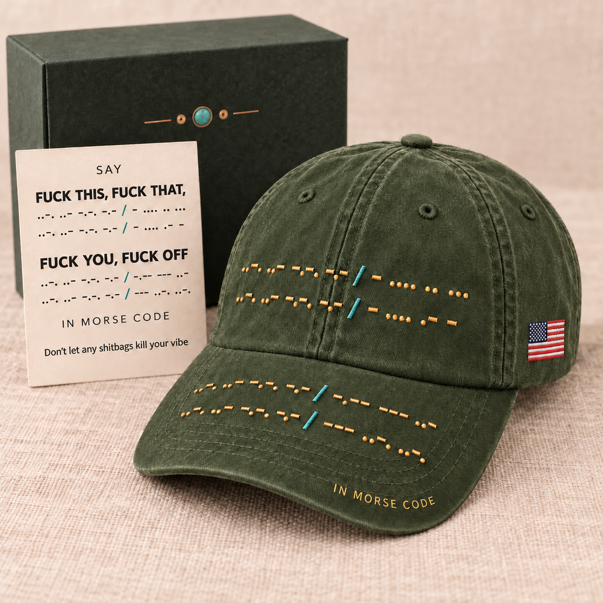 Secret Attitude Morse Code Cap