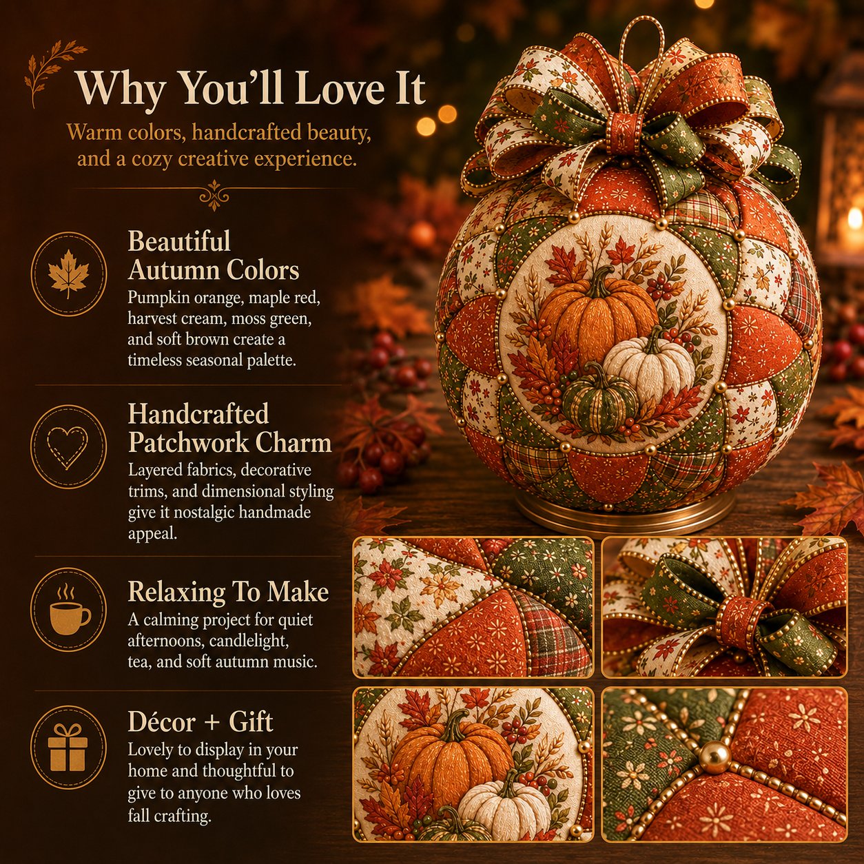Autumn Thanksgiving Classics Patchwork Ornament DIY Kit