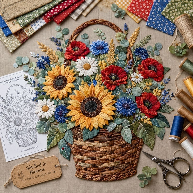 Premium Floral Basket Patchwork DIY Kit