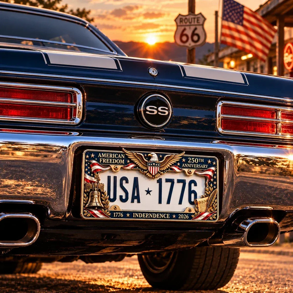America 250th Anniversary Metal License Plate Frame