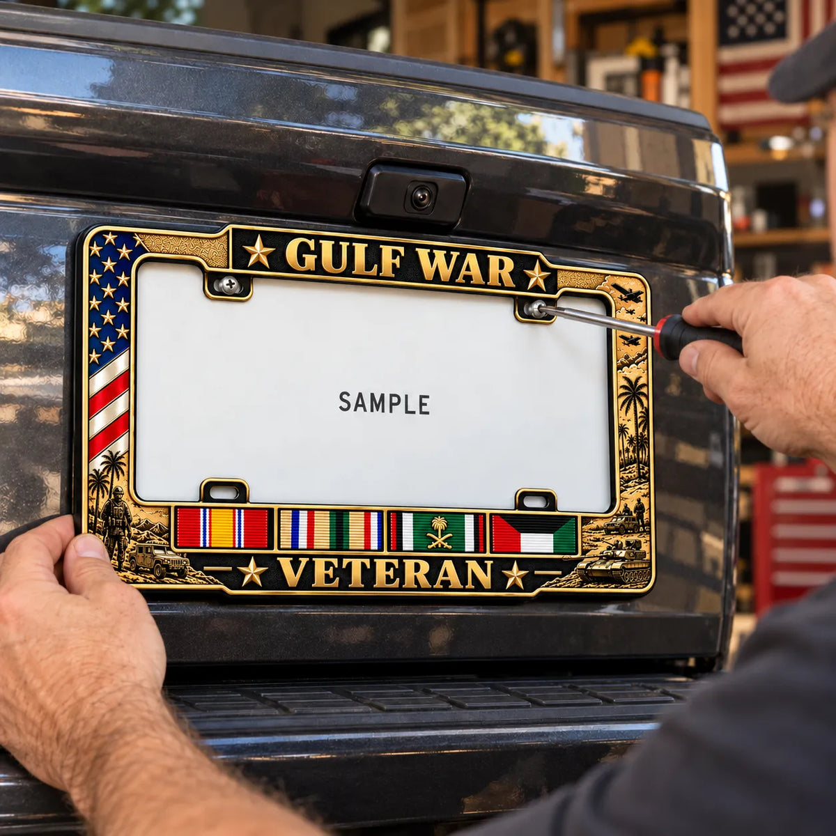 Gulf War Veteran Commemorative License Plate Frame