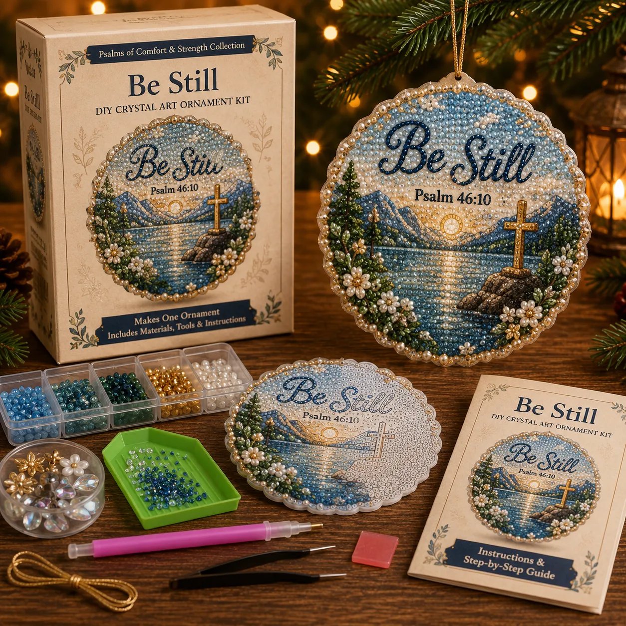 Beginner-Friendly Scripture Pearl Diamond Art Ornament DIY Kit