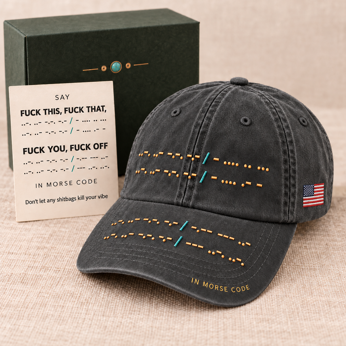 Secret Attitude Morse Code Cap