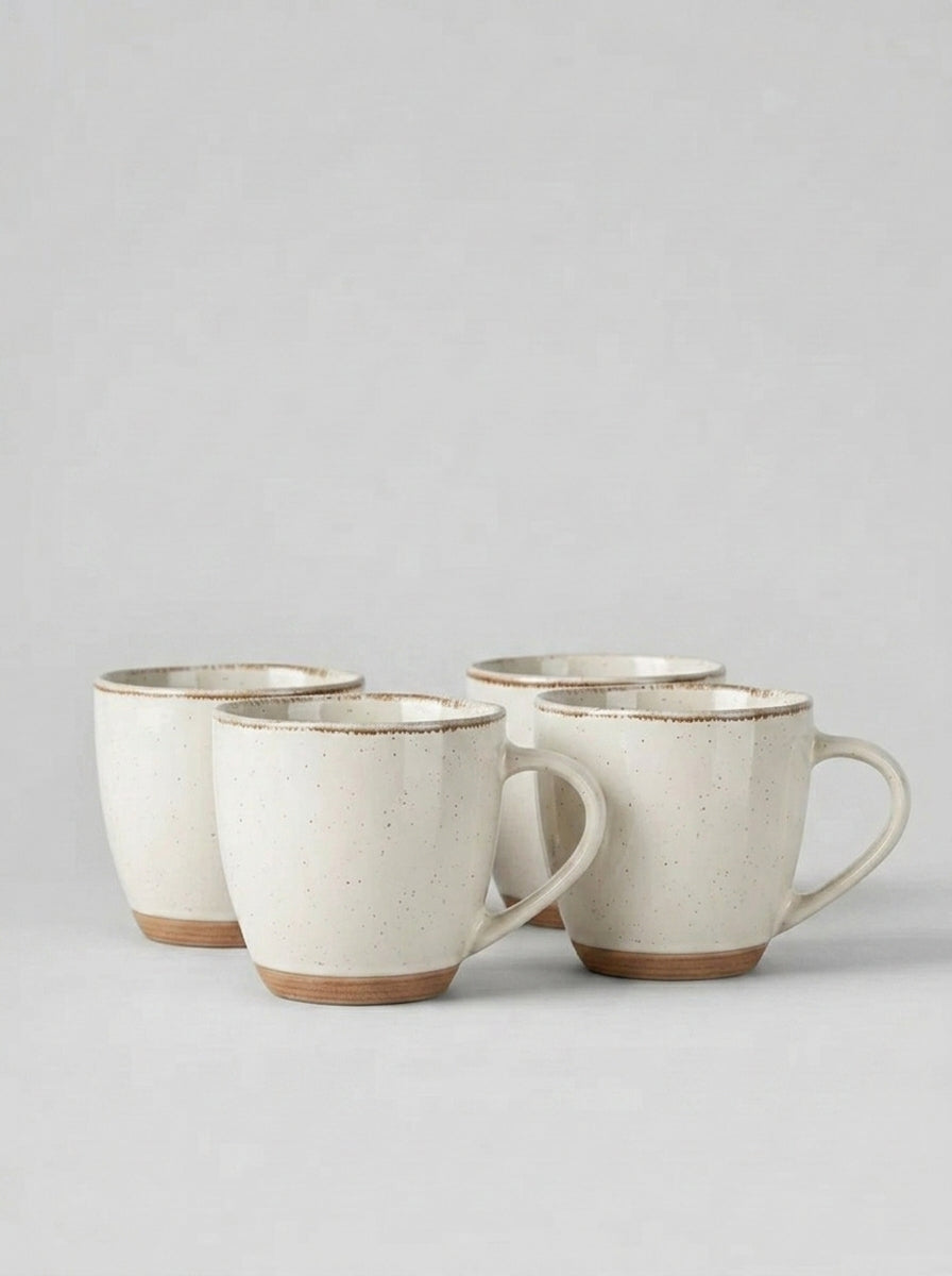 Light Beige Reactive Glaze Ceramic Coffee Mug Set